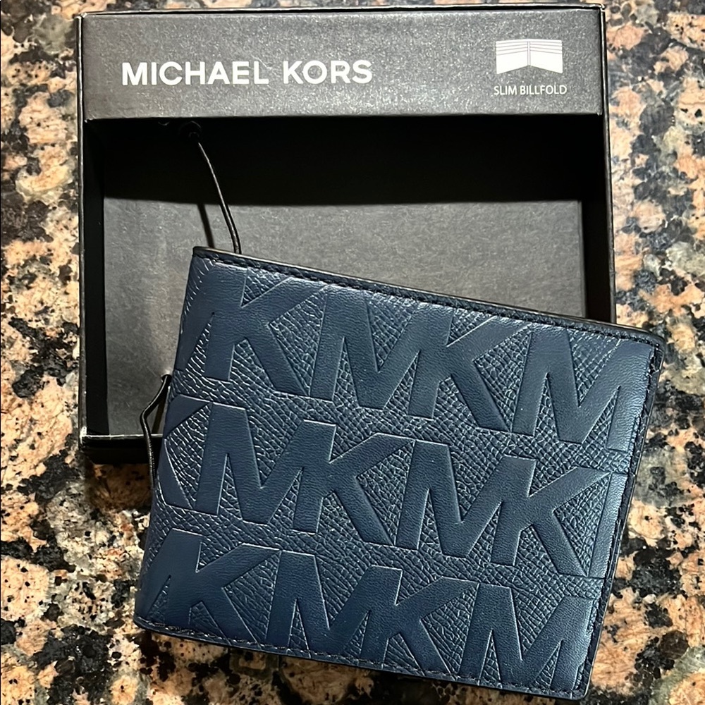 Michael Kors Blue Slim Bifold Wallet